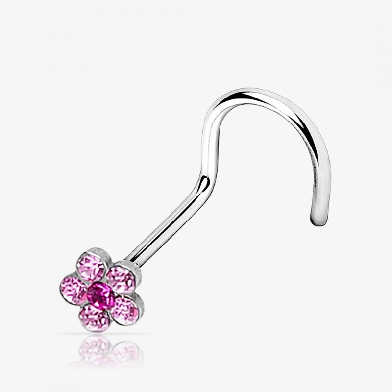 Piercing Nariz em U - Flor de Cristais é na ALARGS