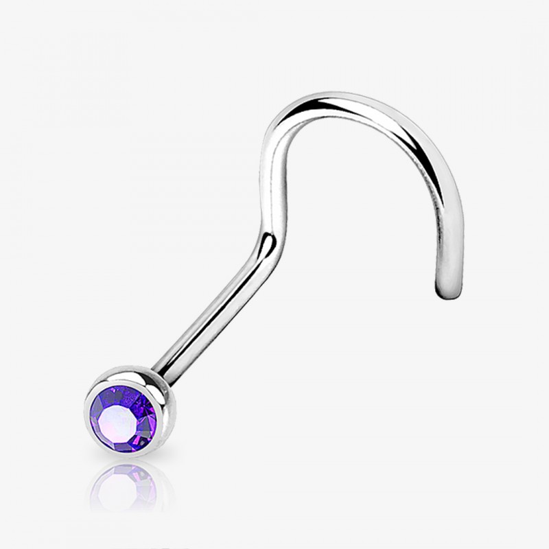 Piercing Nariz U Strass Cravado - Aurora Boreal é na ALARGS