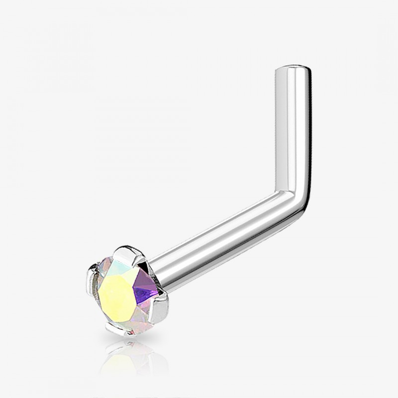 Piercing Nariz U Strass Cravado - Aurora Boreal é na ALARGS