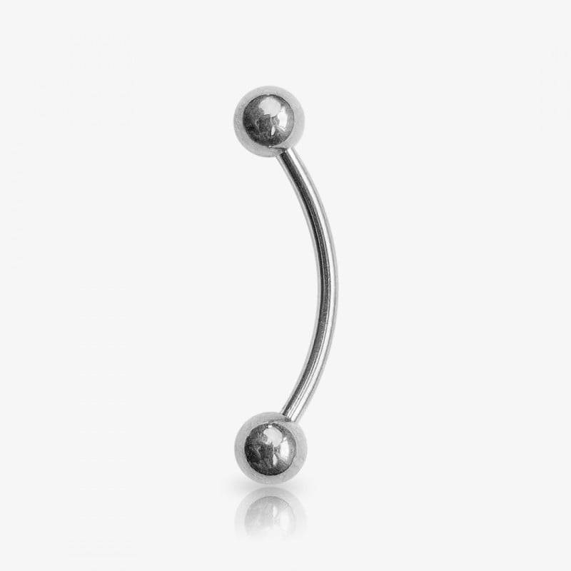 Piercing Titânio Sobrancelha Curvo Bolinha 6 8 10 12mm