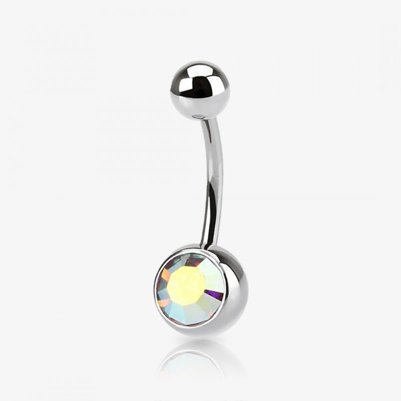 Piercing Umbigo Rainbow Duplo Strass é na ALARGS