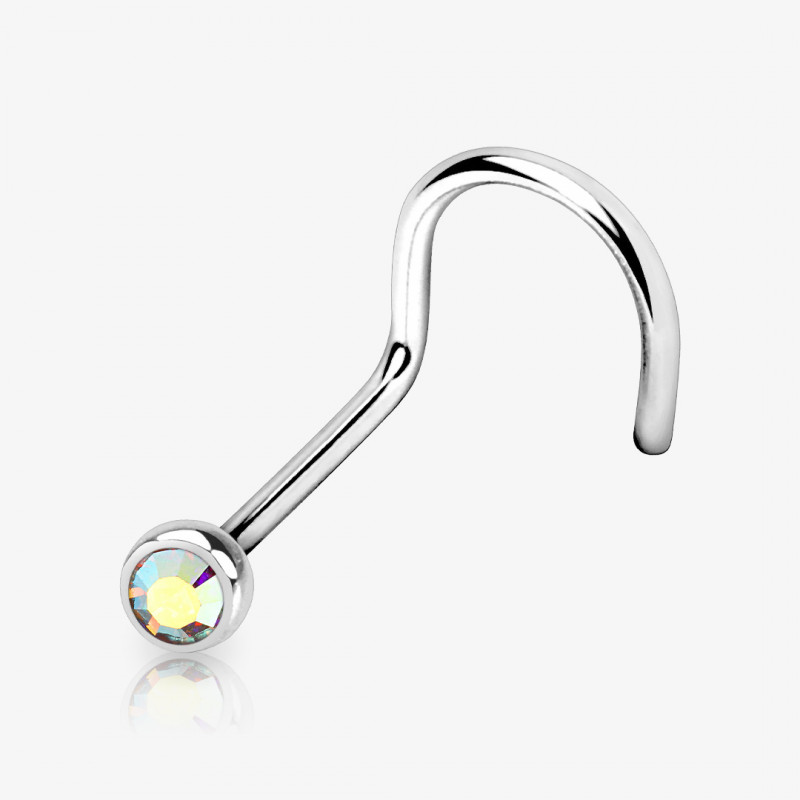 Piercing Nariz U Strass Cravado - Aurora Boreal é na ALARGS